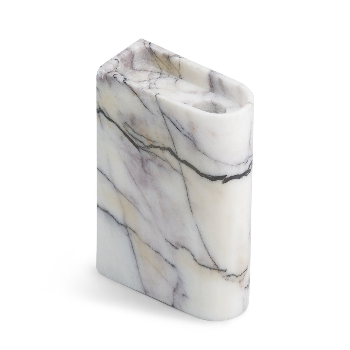 Northern Monolith lysholder medium Mixed white marble