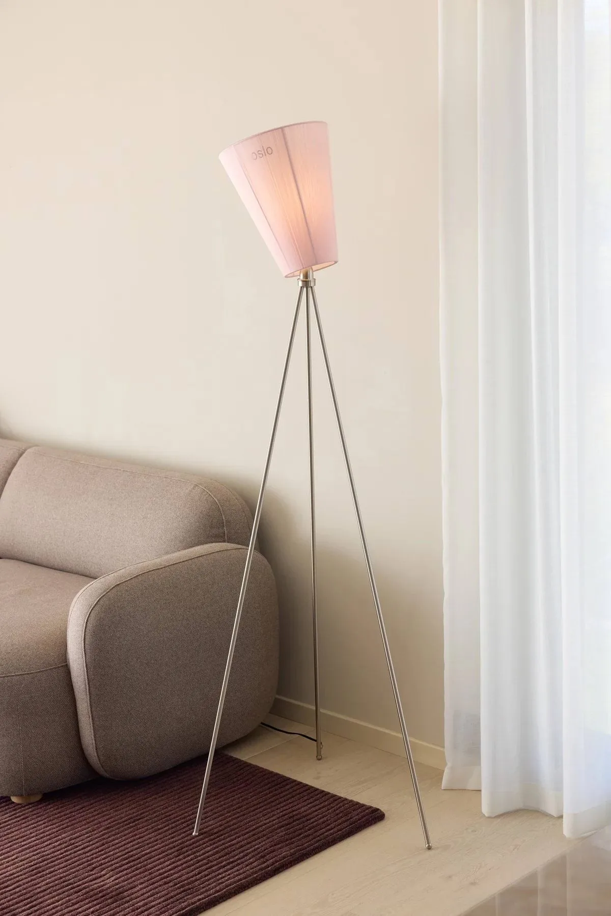 Oslo wood lampeskærm til gulvlampe limited edition, Muted pink Northern