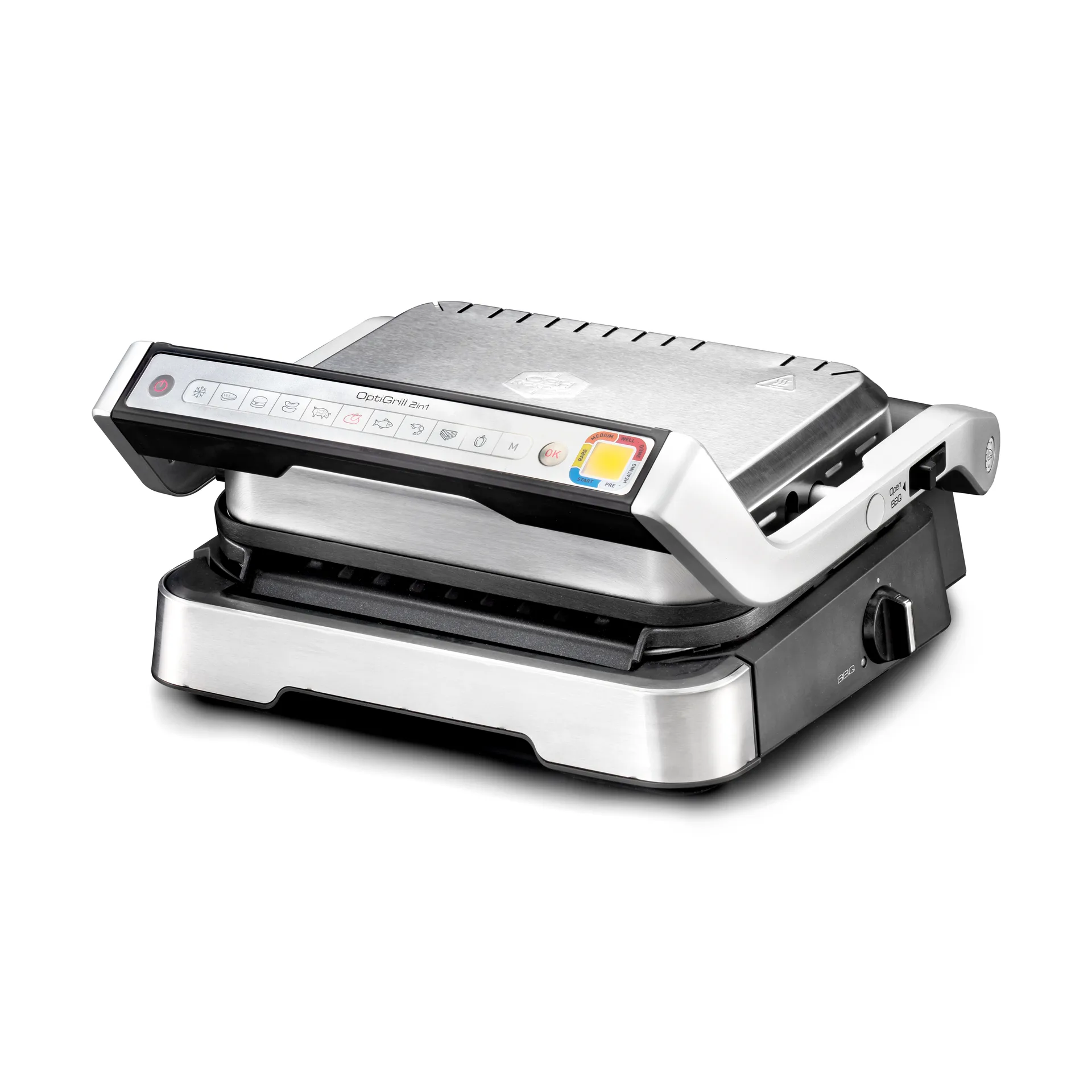 Optigrill GO772DS0 2-in-1 bordgrill, Rustfrit stål OBH Nordica