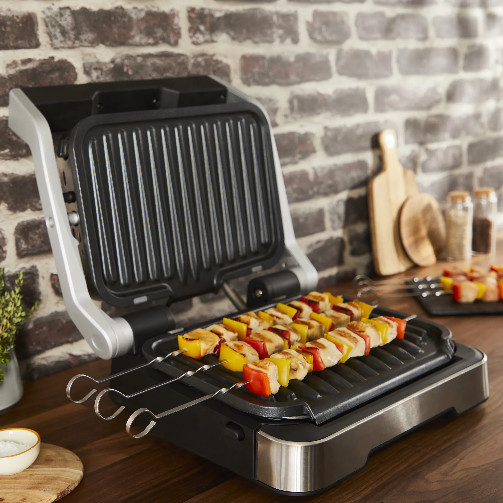 Optigrill GO772DS0 2-in-1 bordgrill, Rustfrit stål OBH Nordica