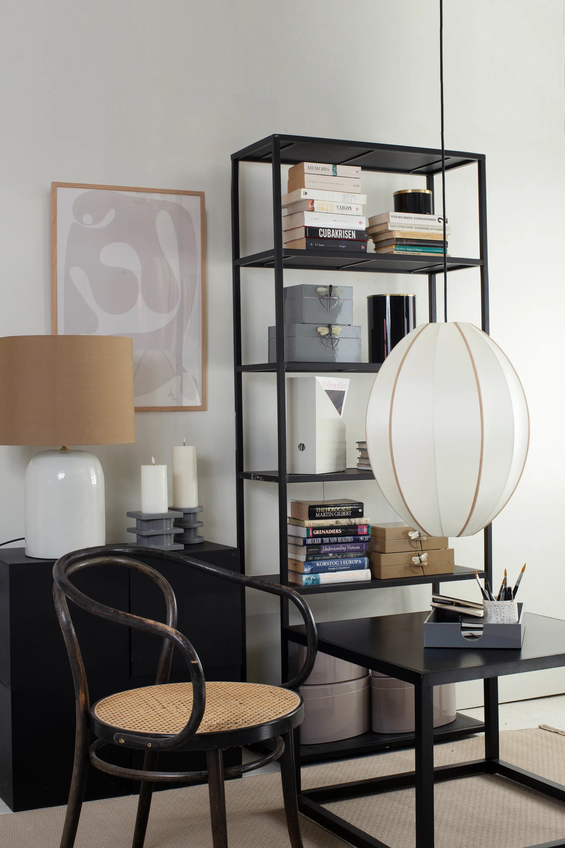 Indochina Classic Oval L lampeskærm, Offwhite-amber Oi Soi Oi