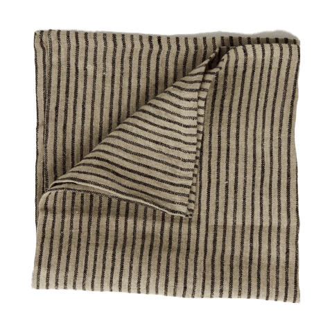 Stripe linned serviet 45x45 cm - Sort-sand - Olsson & Jensen