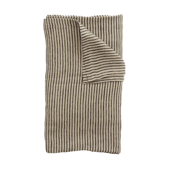 Stripe linneddug 150x300 cm - Sort-sand - Olsson & Jensen