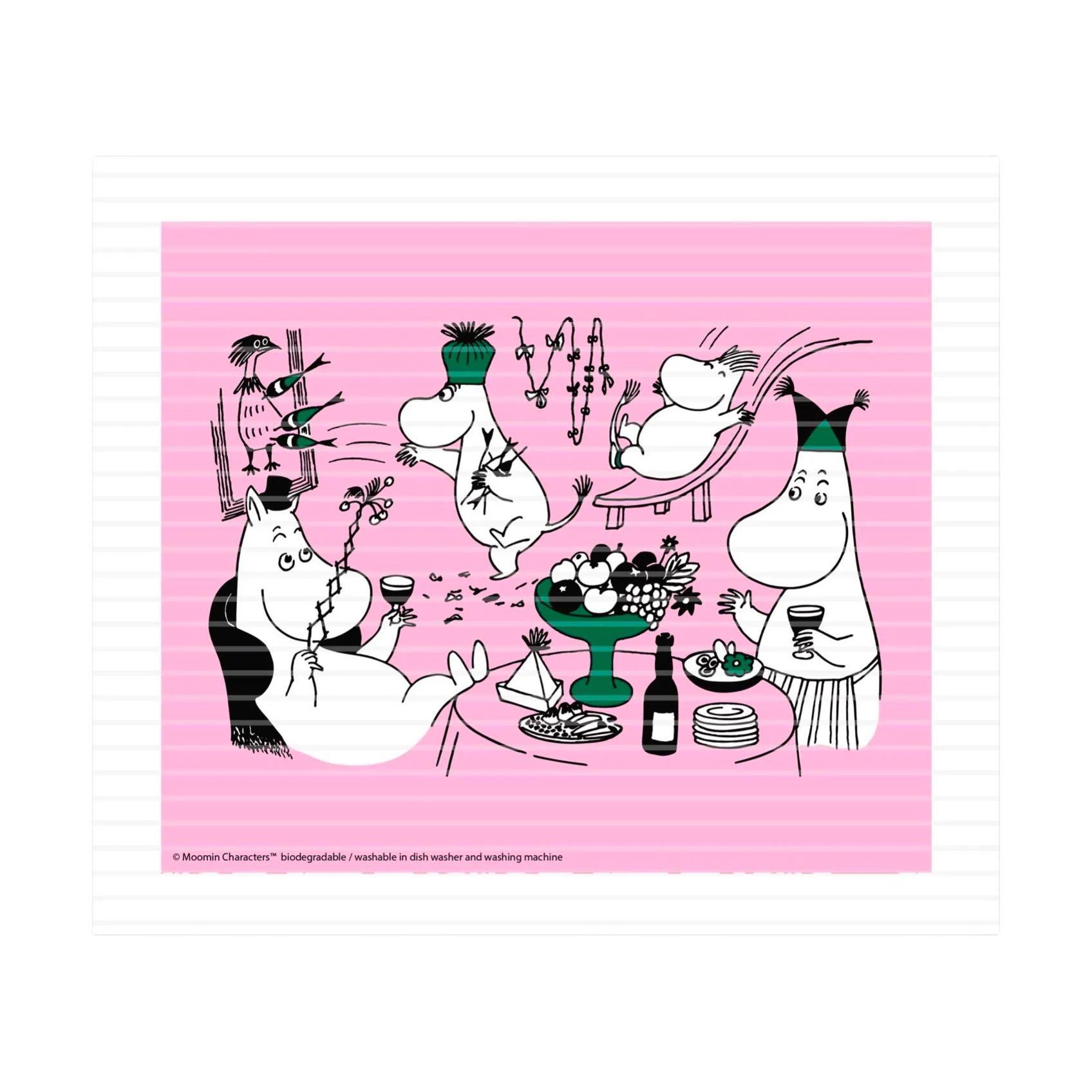 Moomin 80 viskestykke 17x20 cm, Pink Opto Design