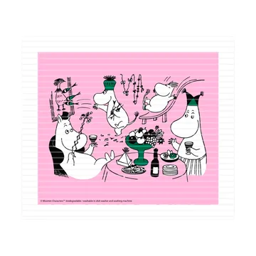 Moomin 80 viskestykke 17x20 cm - Pink - Opto Design