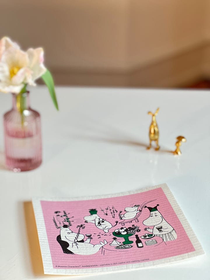 Moomin 80 viskestykke 17x20 cm, Pink Opto Design