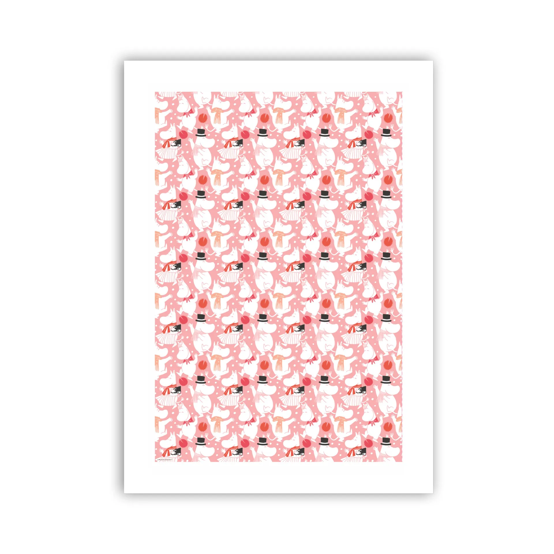 Moomin celebration viskestykke 70x50 cm, Hvid-lyserød Opto Design