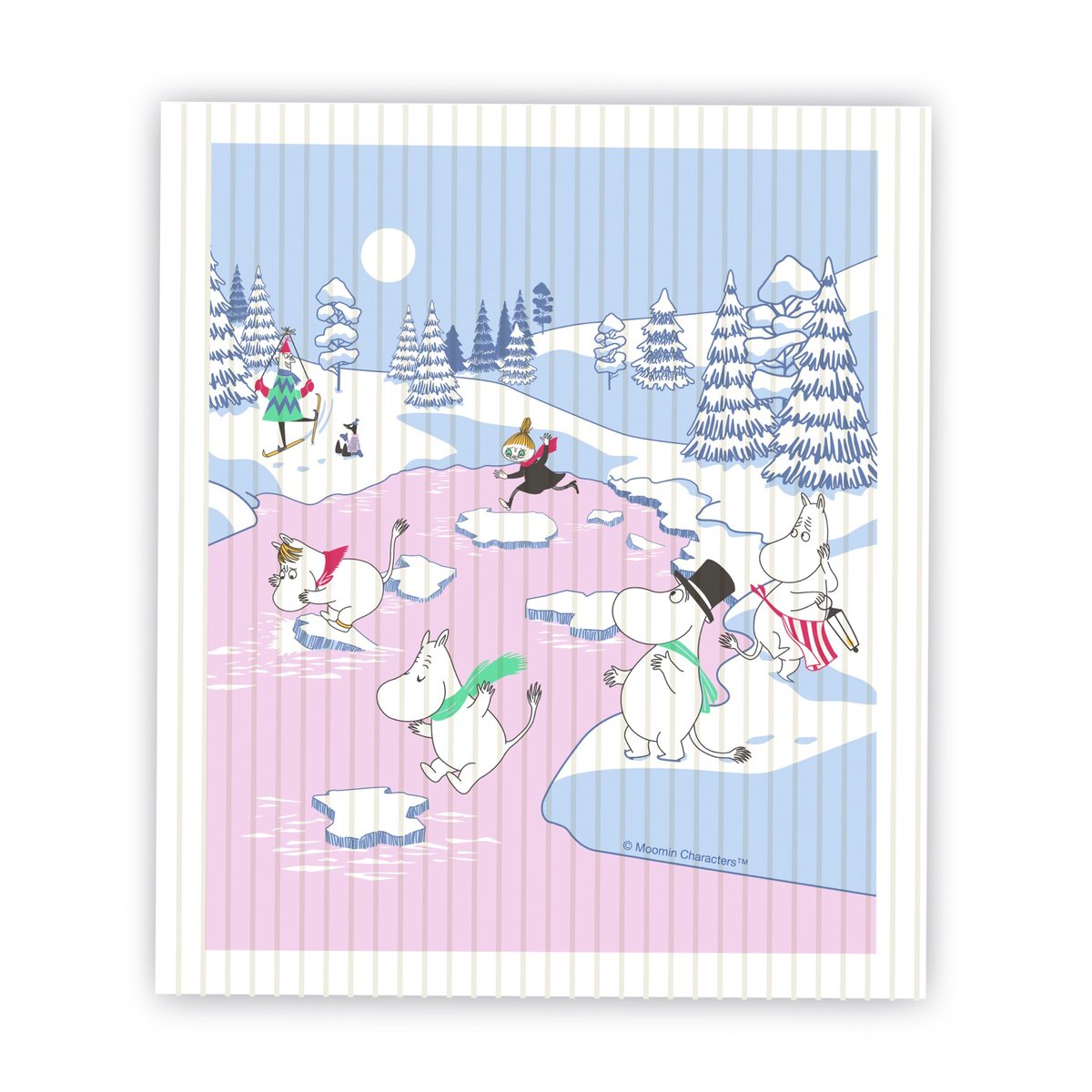 Opto Design Mumin karklud vinter 2022 14,5×17 cm Blå/Hvid/Lyserød