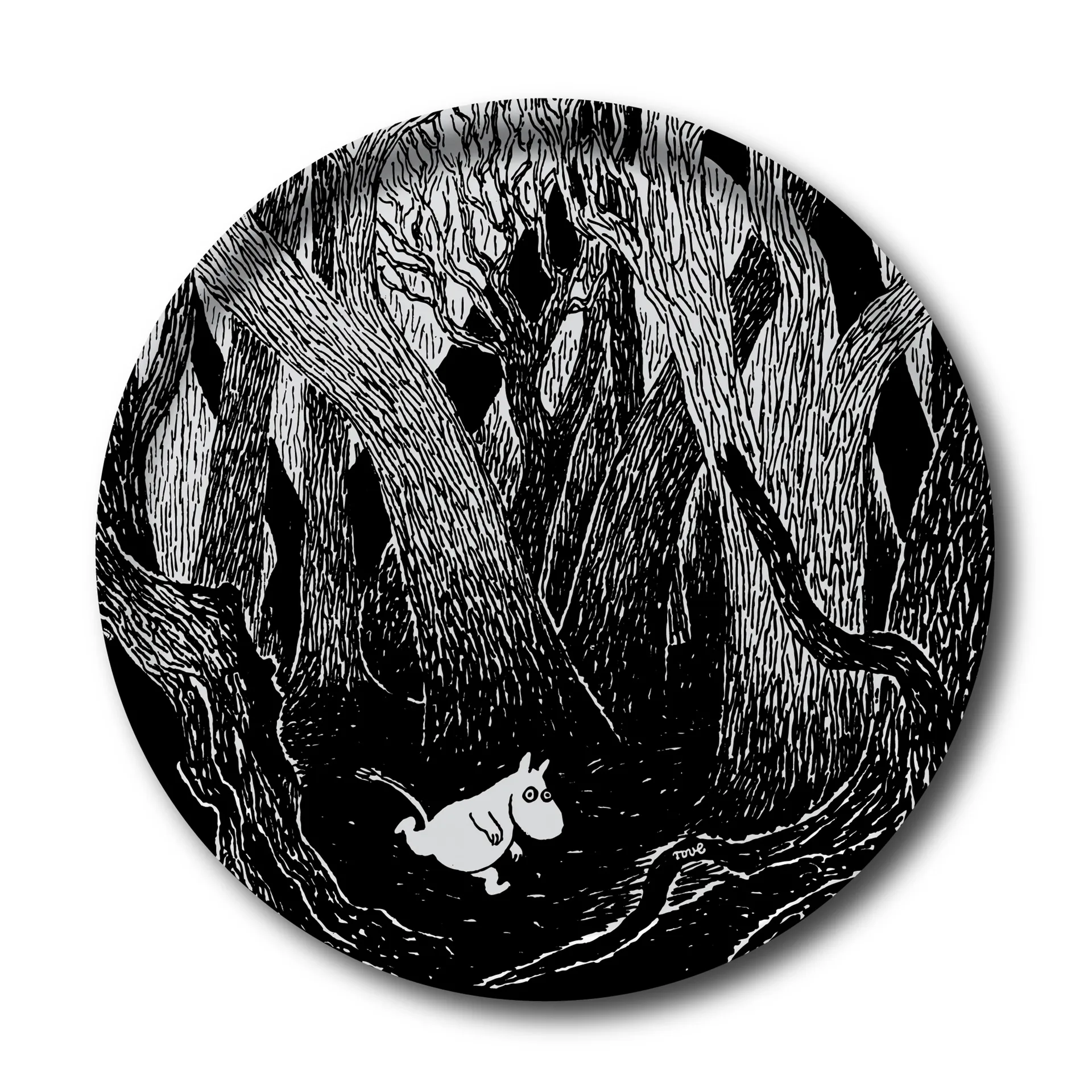 Running Moomin bakke rund, sort Ø 38 cm Opto Design