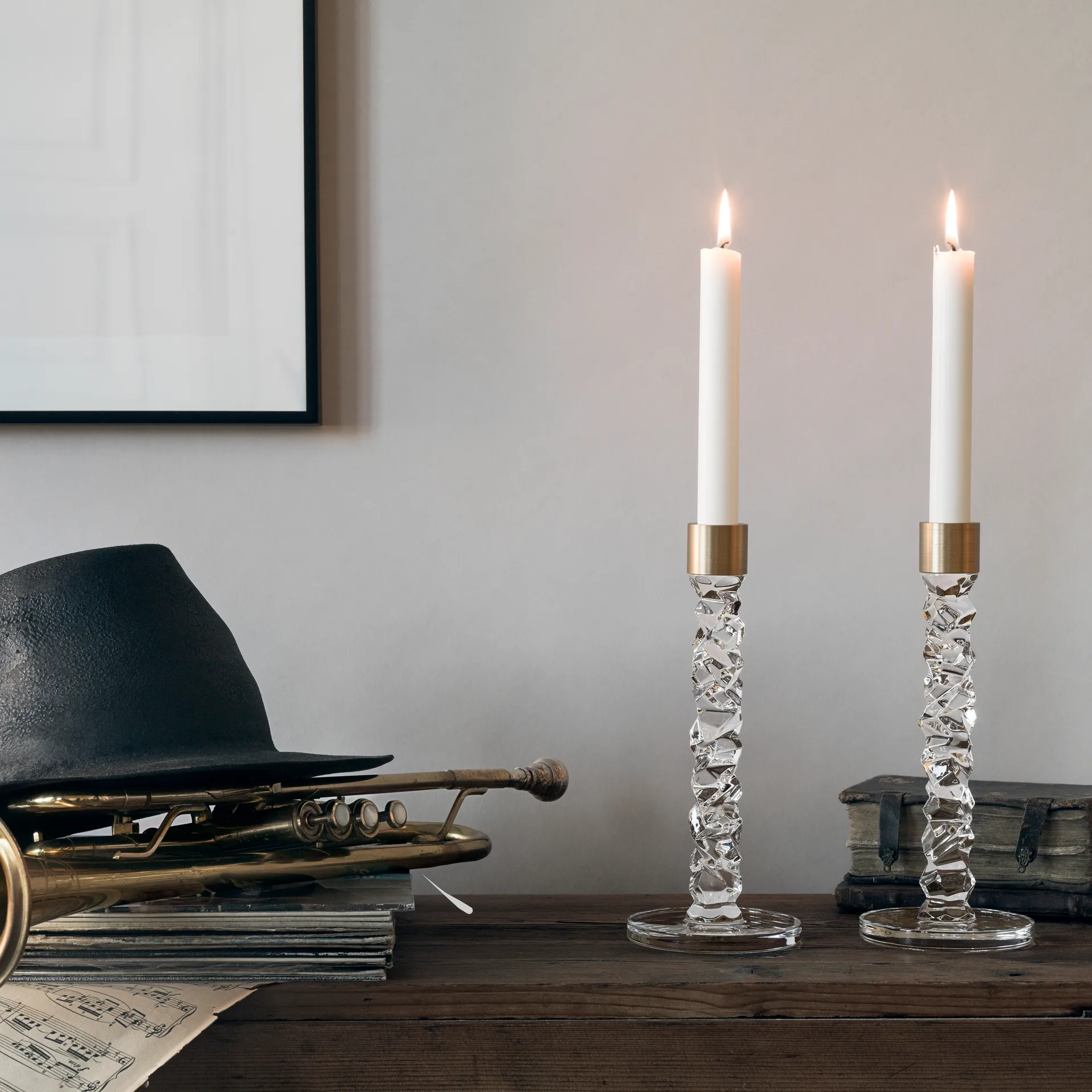 Carat lysestage messing 2 stk, 2 stk Orrefors