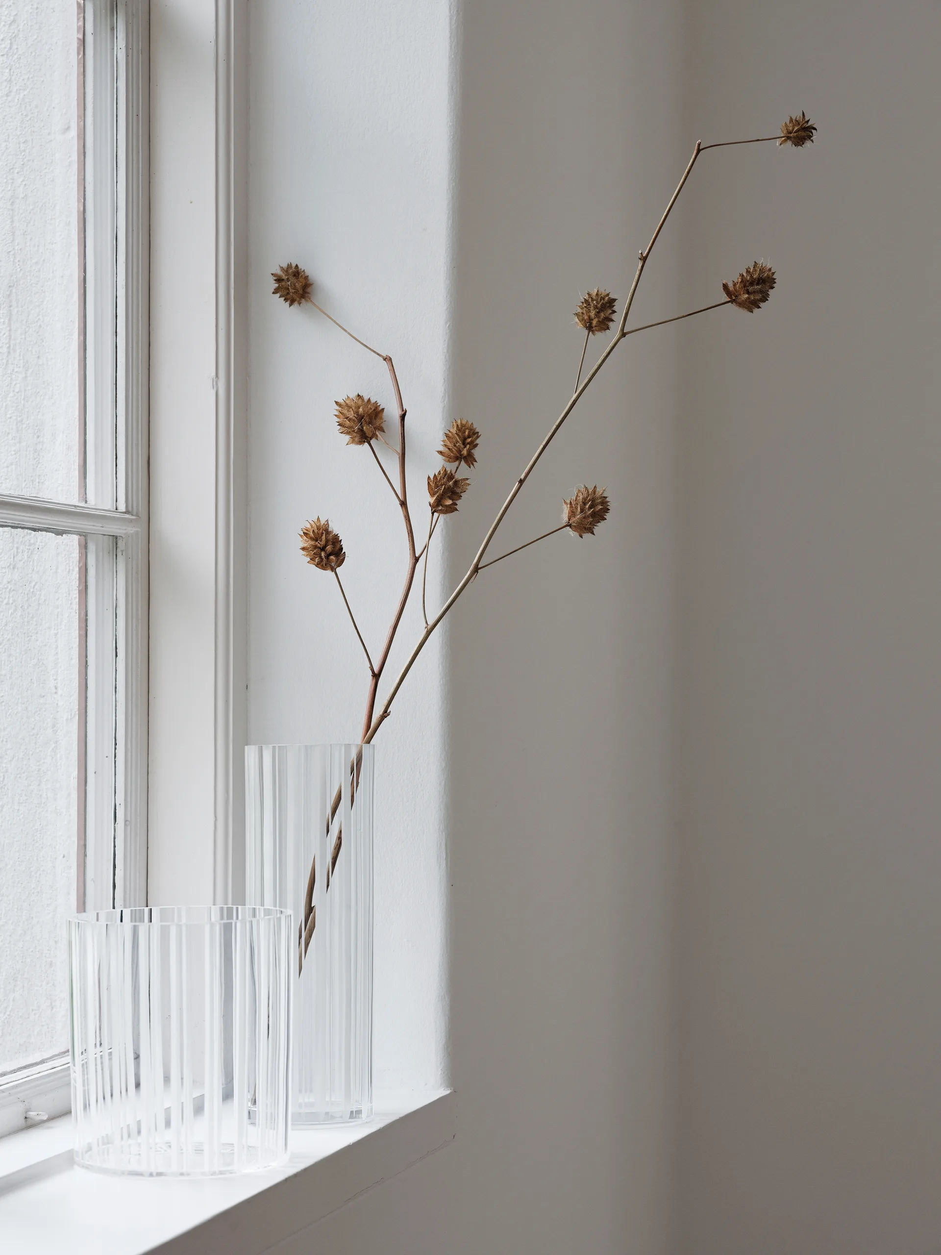 Cut in number vase 33 cm, Stribet Orrefors