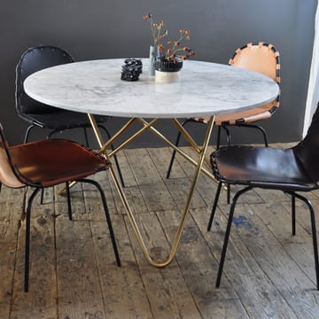 Big O Table spisebord - marmor indio, rustfrit understel - OX Denmarq