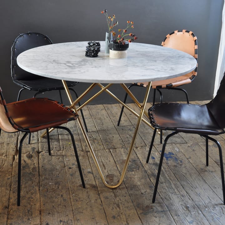 Big O Table spisebord, marmor indio, understel i messing OX Denmarq