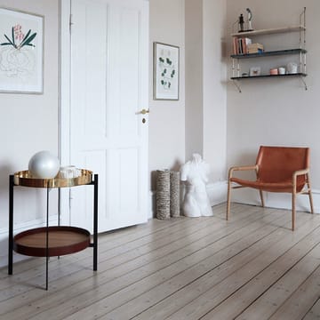 Deck bakkebord - teak, sort understel, sort marmorhylde - OX Denmarq