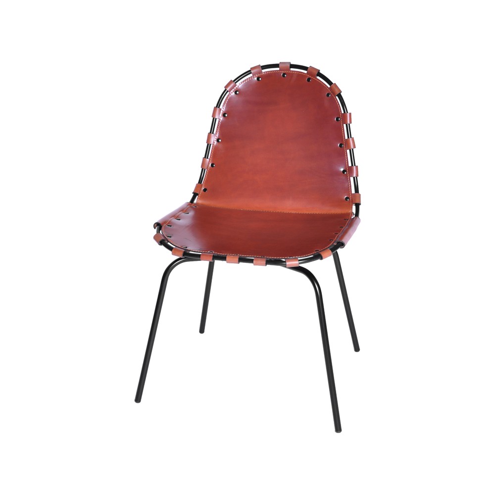 OX Denmarq Stretch stol læder cognac sort understel