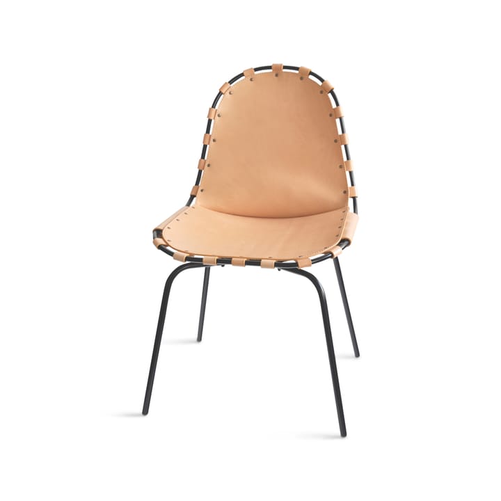 Stretch stol - læder natur, sort understel - OX Denmarq