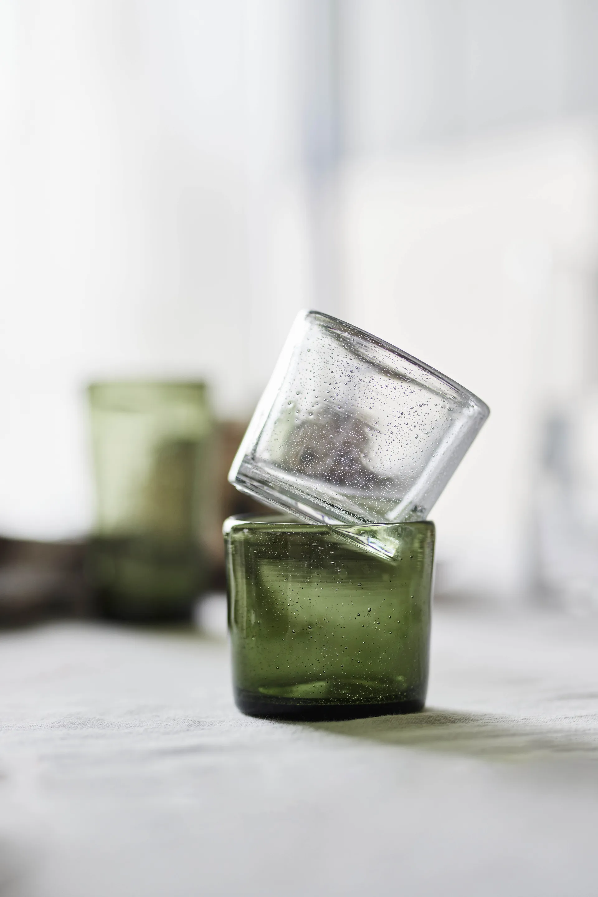 Kuki drikkeglas 4-pak, Green OYOY