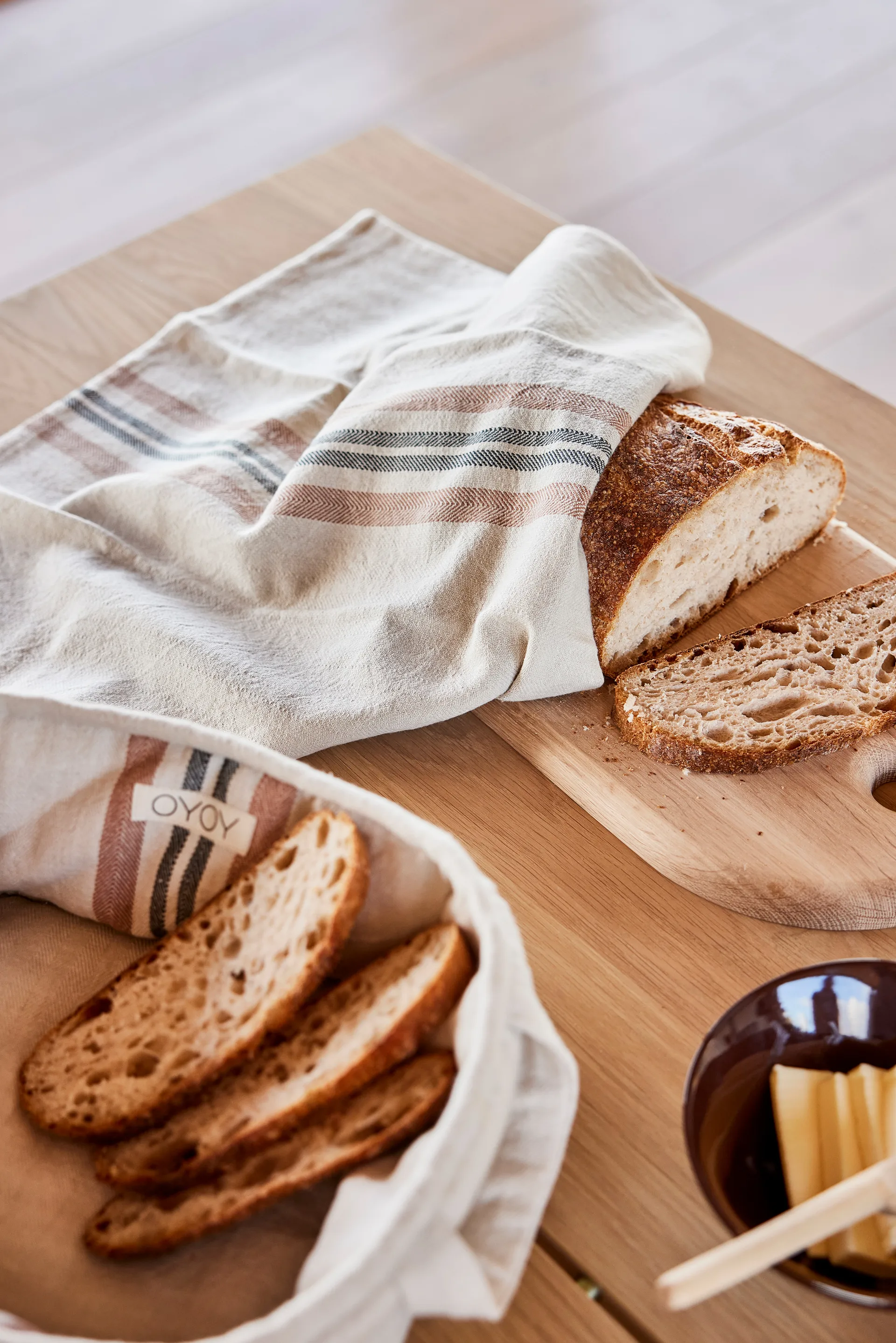 Linu viskestykke 2-pak, Caramel OYOY