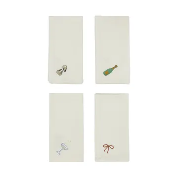 New Year bomuldsserviet 45x45 cm 4 stk
 - Offwhite - OYOY