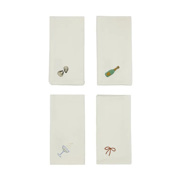 New Year bomuldsserviet 45x45 cm 4 stk
 - Offwhite - OYOY