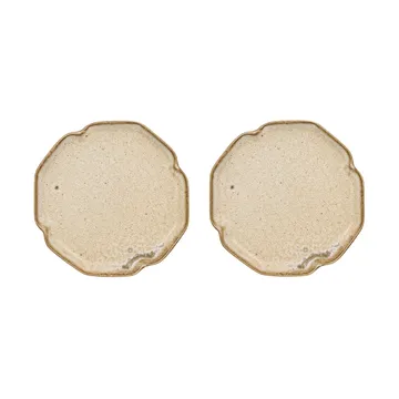 Nori desserttallerken 13x15 cm 2-pak - Latte - OYOY