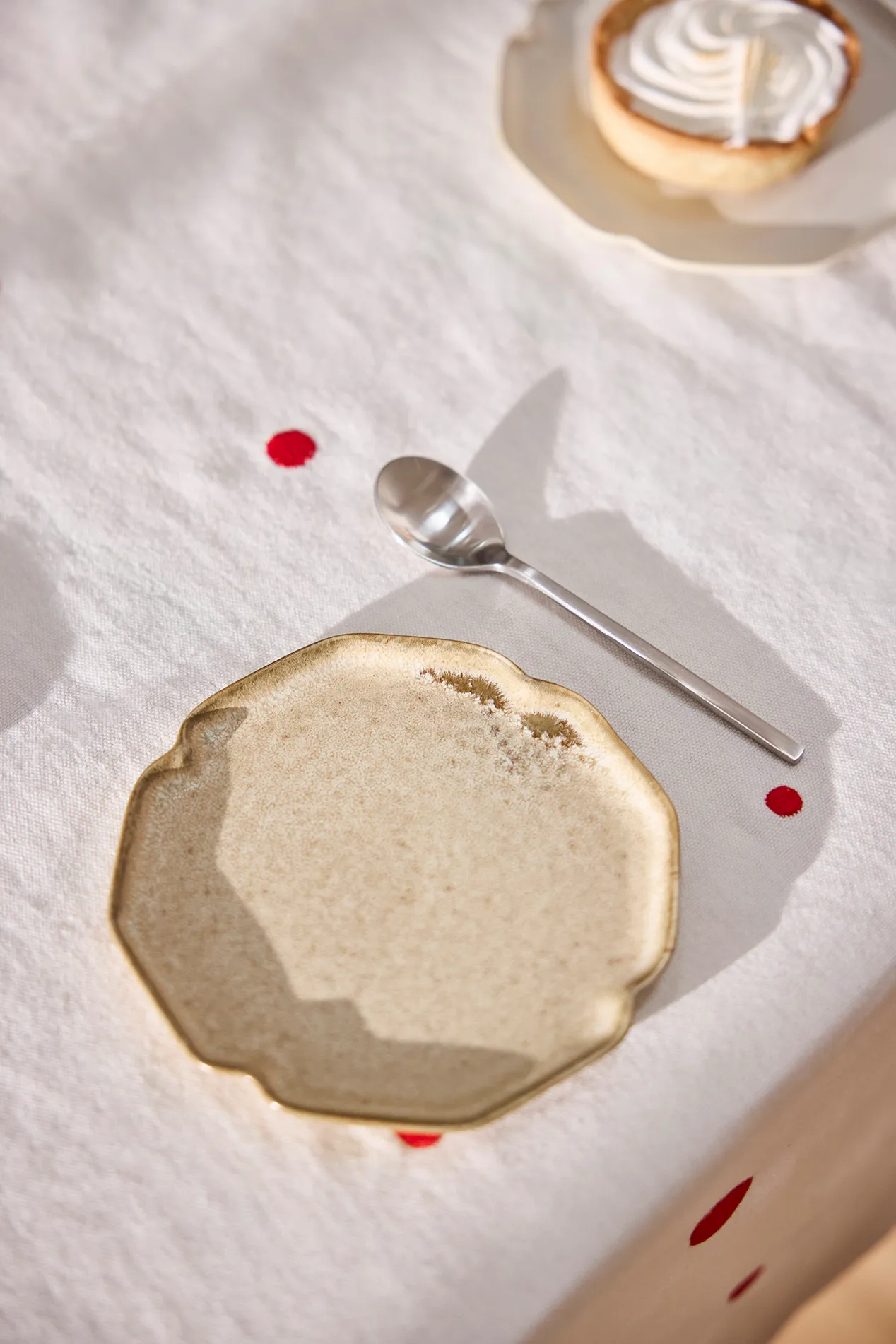 Nori desserttallerken 13x15 cm 2-pak, Latte OYOY