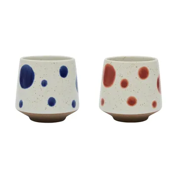 Nori dot kop Ø6,95 cm 2-pak - Blue-red - OYOY