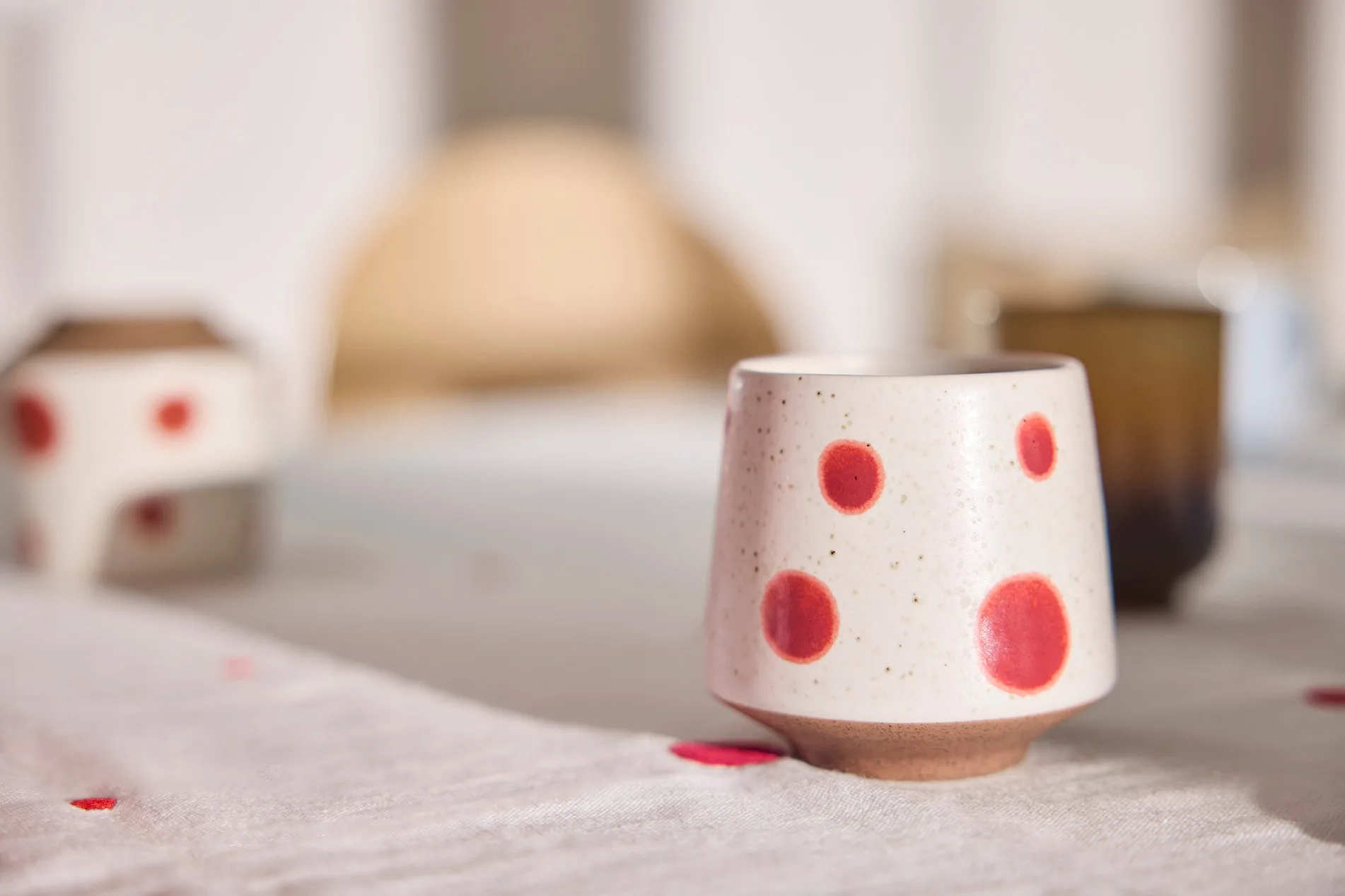 Nori dot kop Ø6,95 cm 2-pak, Blue-red OYOY