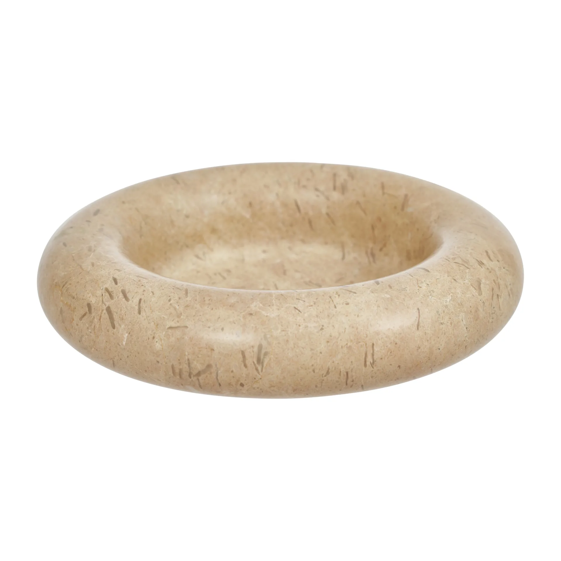 OYOY Savi marmor lysestage large Ø13,8 cm Beige