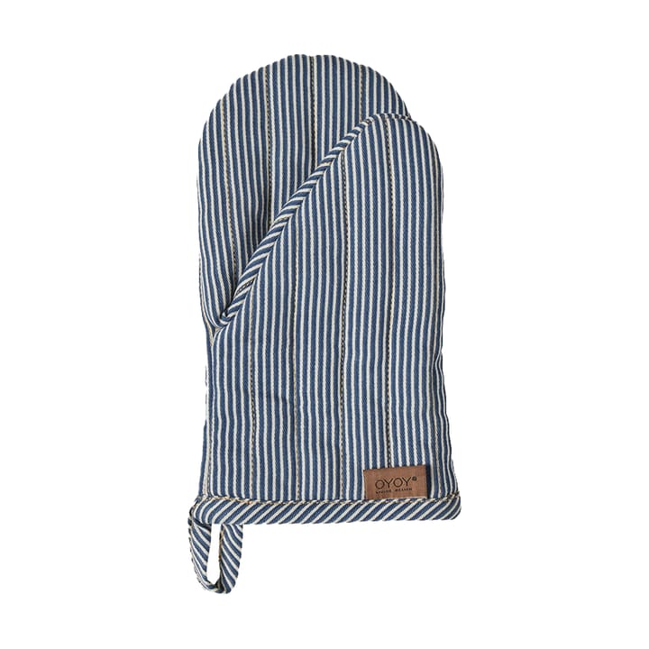 Striped denim grydehandske - Blue - OYOY