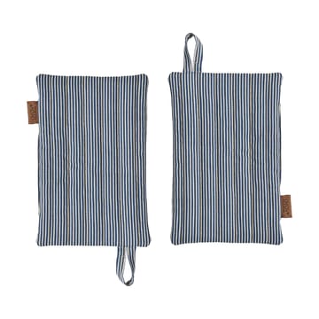 Striped denim grydelapper 2-pak - Blue - OYOY