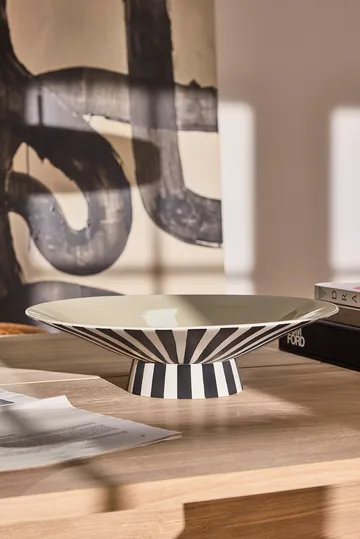 Toppu centerpiece lav Ø39x10,5 cm - Vanilla-black-white - OYOY