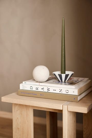 Toppu lysestage lav 4 cm - White-black - OYOY
