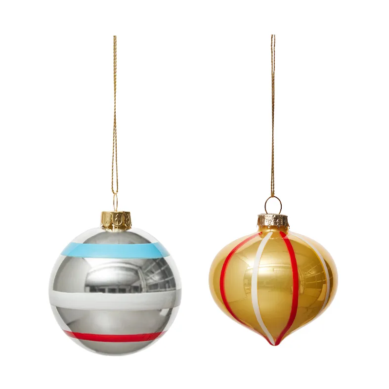 Vintage christmas glass ball No. 2 julekugle 2 dele, Flerfarvet OYOY