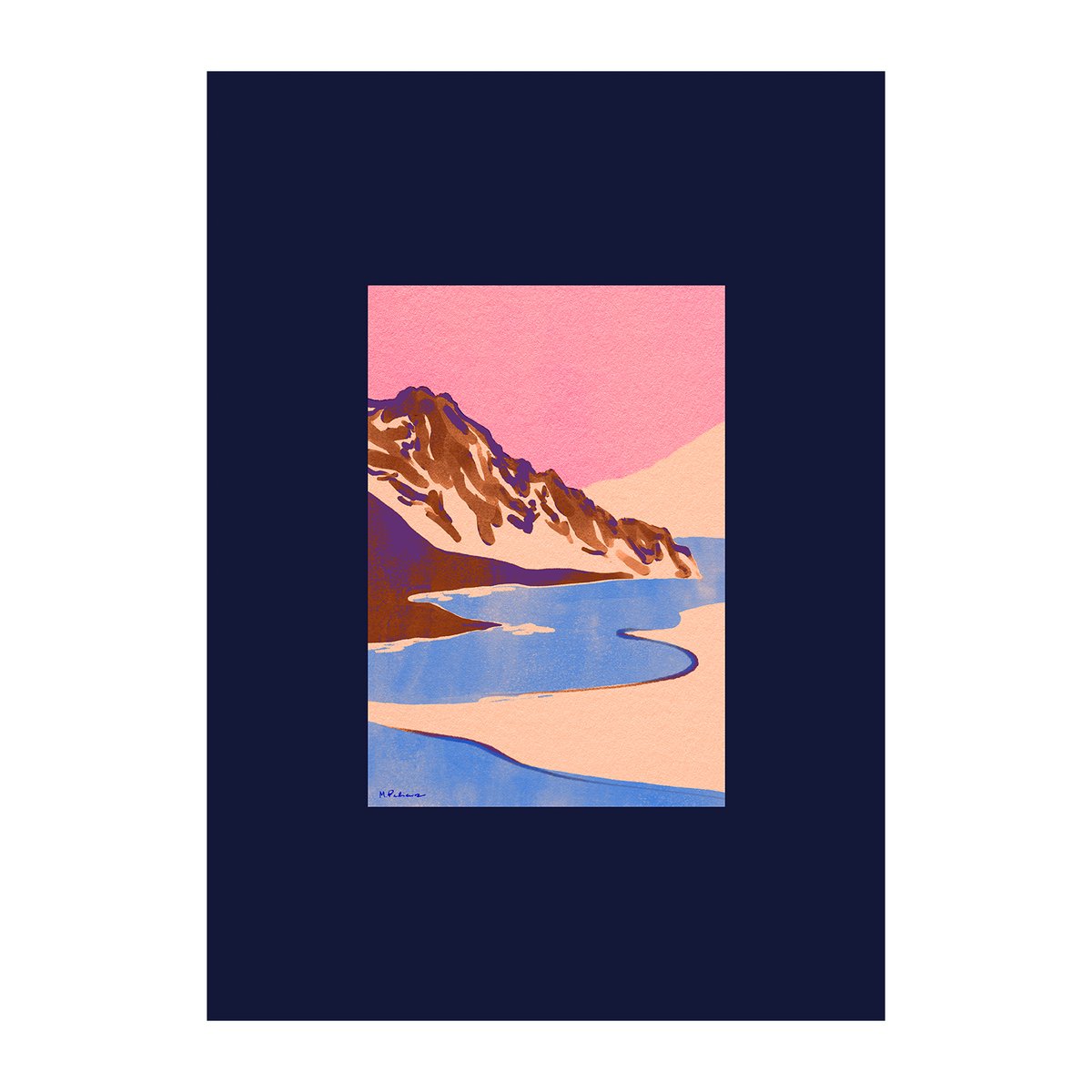 Paper Collective Blue Landscape plakat 30×40 cm