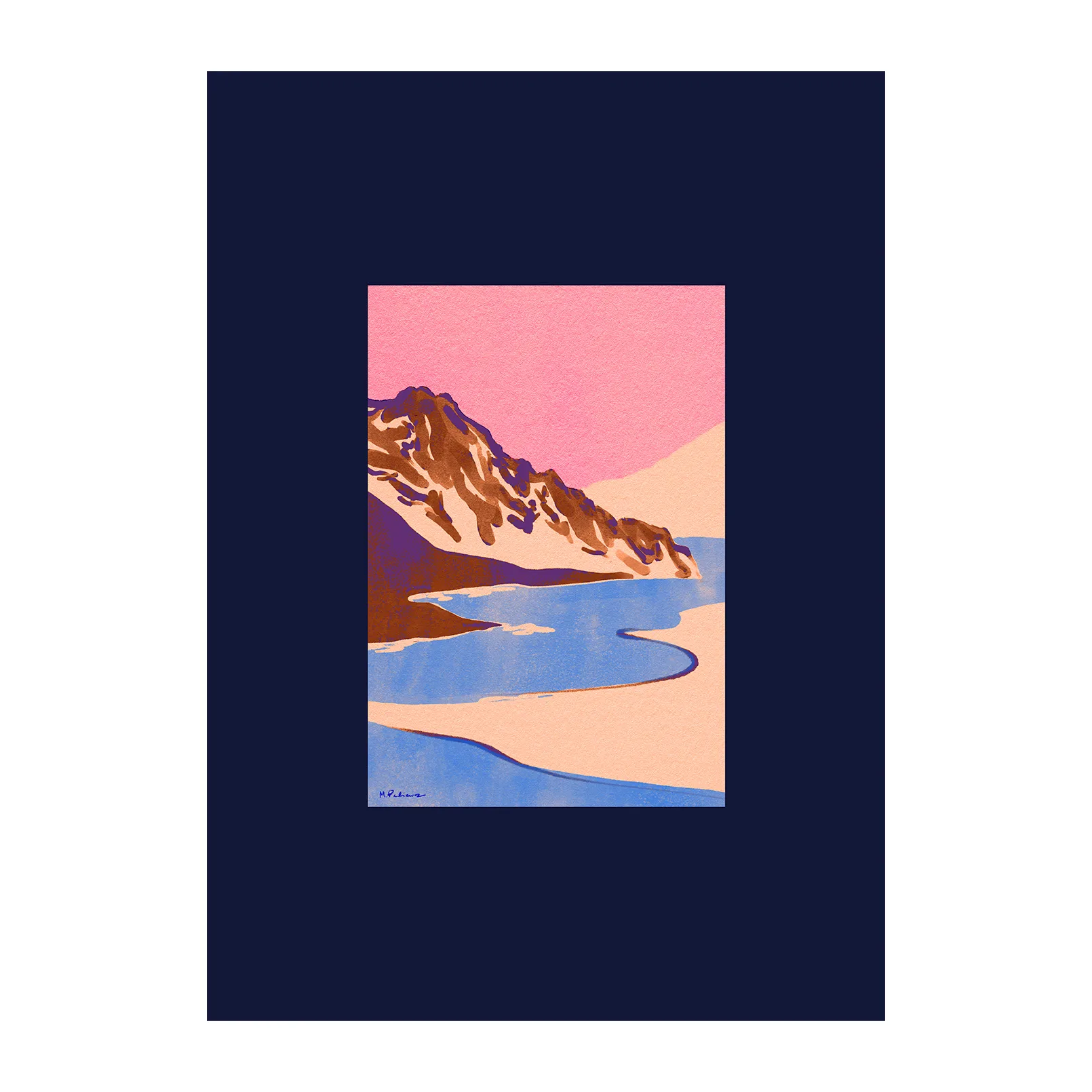Blue Landscape plakat, 50x70 cm Paper Collective