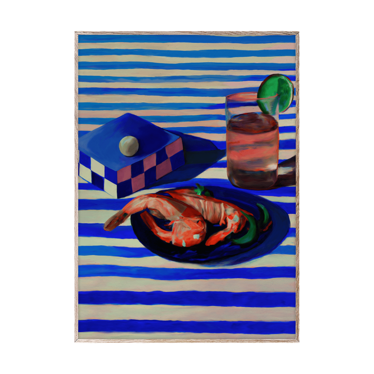 Paper Collective Shrimp & Stripes plakat 30×40 cm