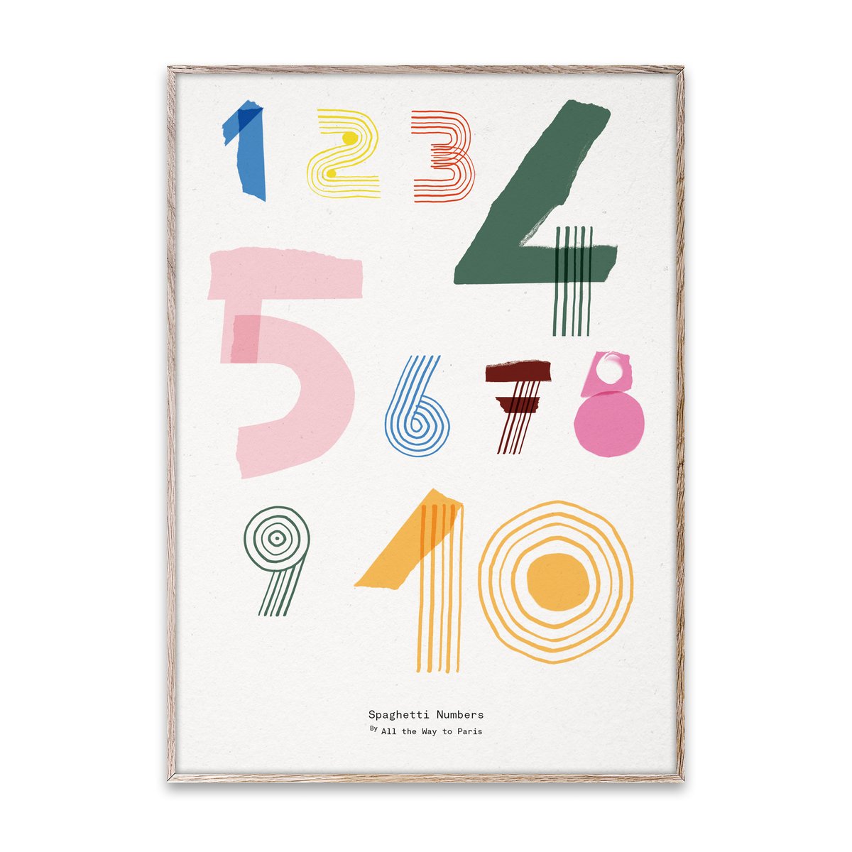 Paper Collective Spaghetti Numbers plakat 50×70 cm
