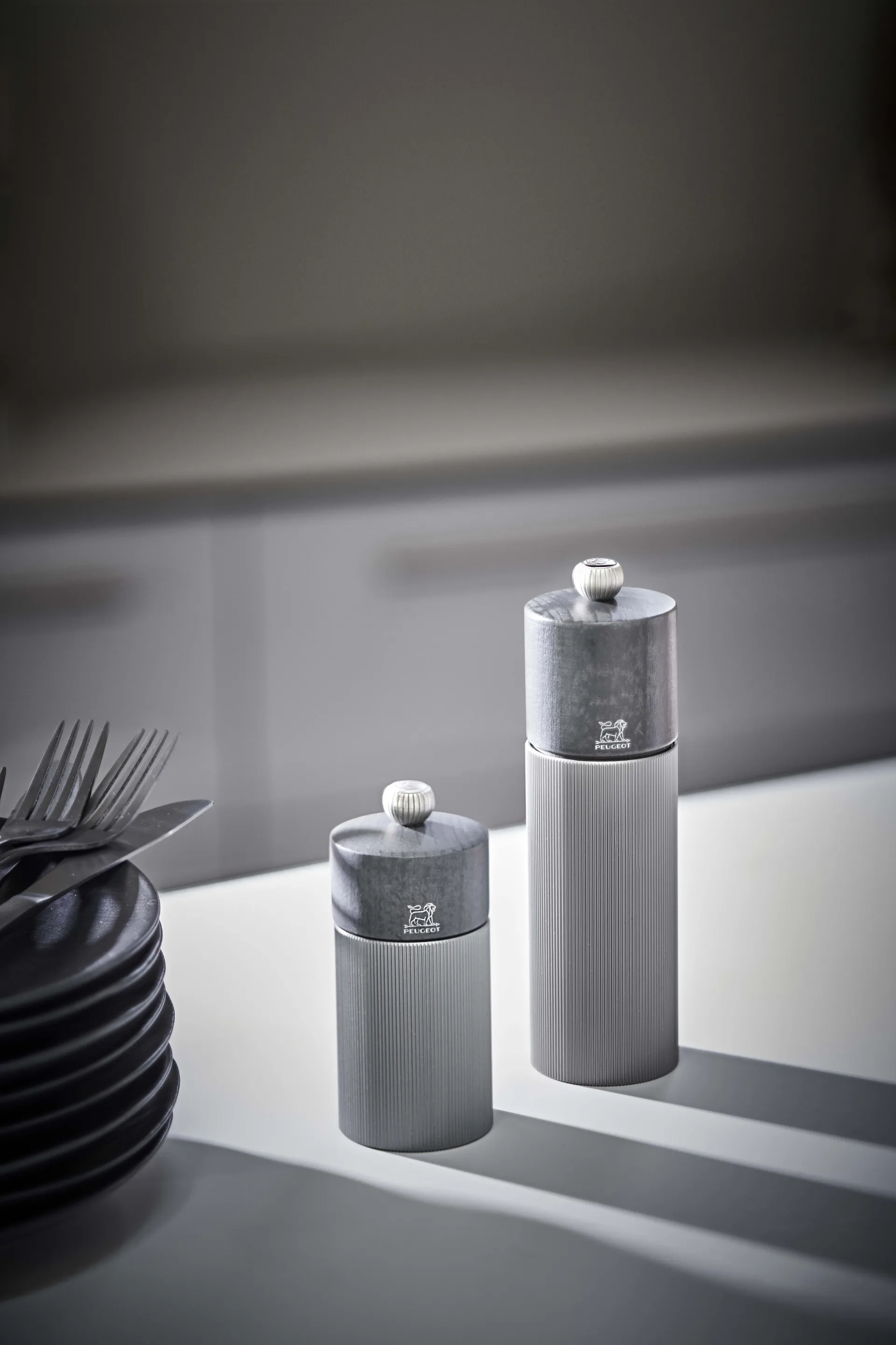 Line Natural saltkværn 18 cm, Wood/Aluminium Peugeot