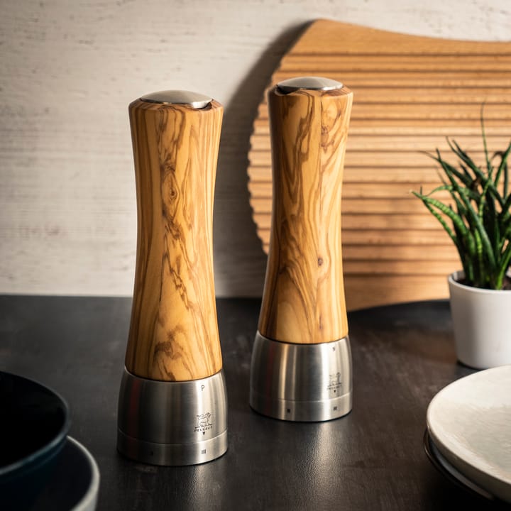 Madras Z saltkværn 21 cm, Olive wood-stainless steel Peugeot
