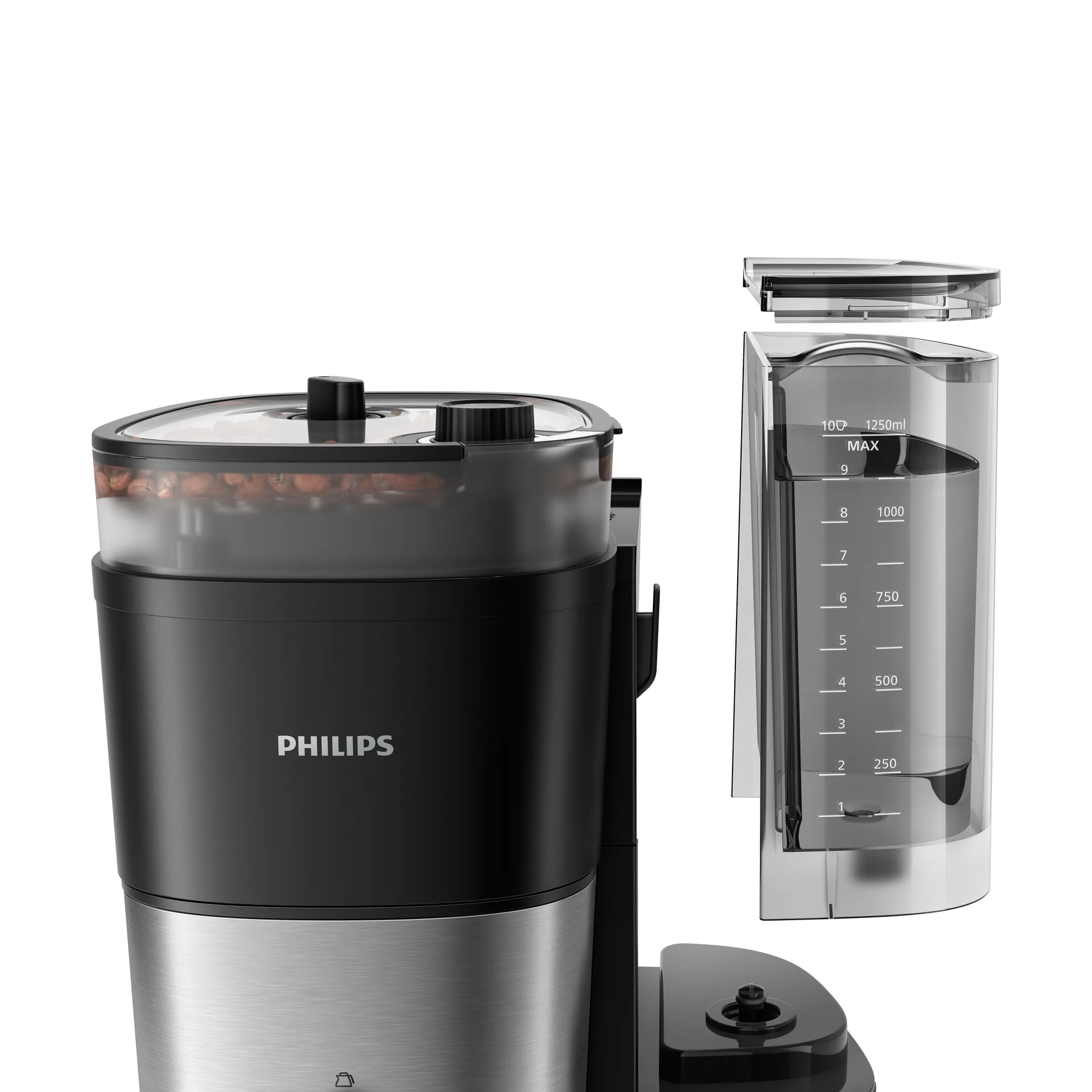 Philips kaffemaskine med kværn HD7888/01 1,25 l, Black Philips