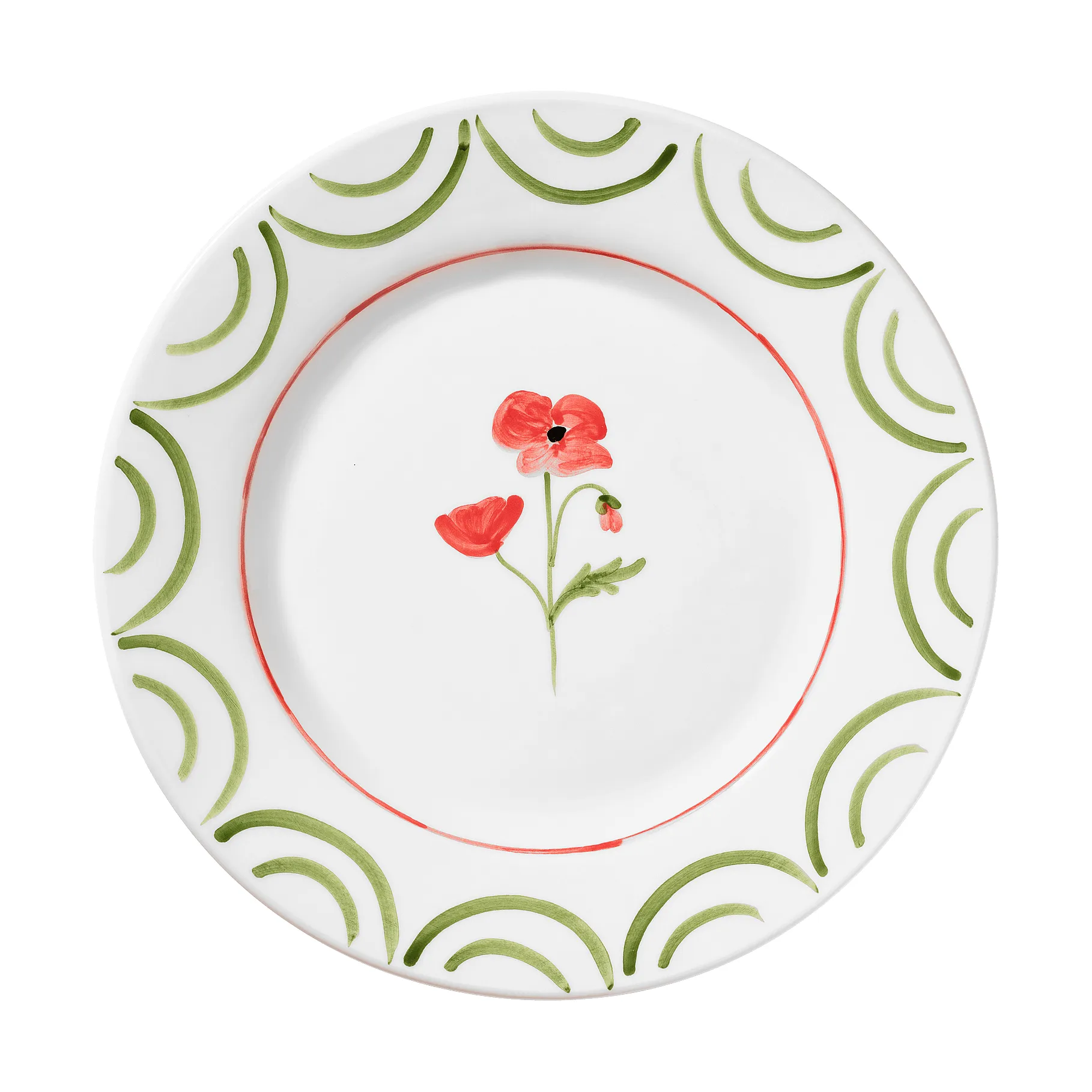 Cottage Flower tallerken, Poppy Red, 28 cm Pick a Poppy