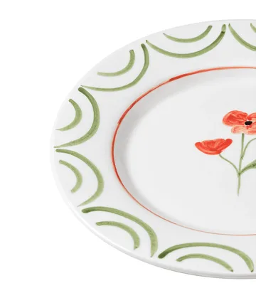Cottage Flower tallerken - Poppy Red, 28 cm - Pick a Poppy