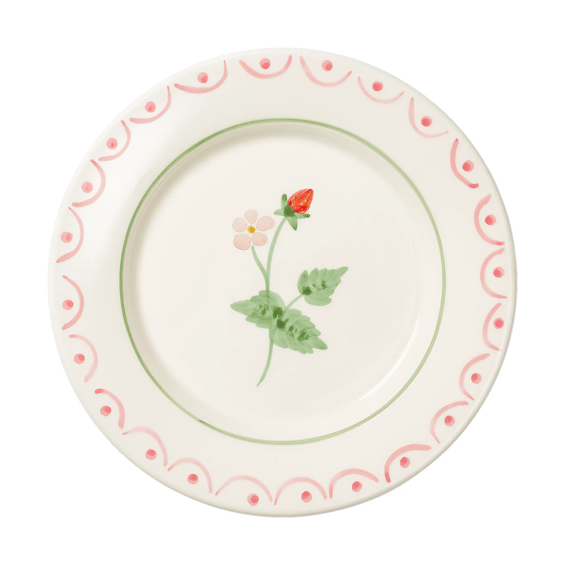 Cottage flower Wild Strawberry salattallerken, Rød, 22 cm Pick a Poppy