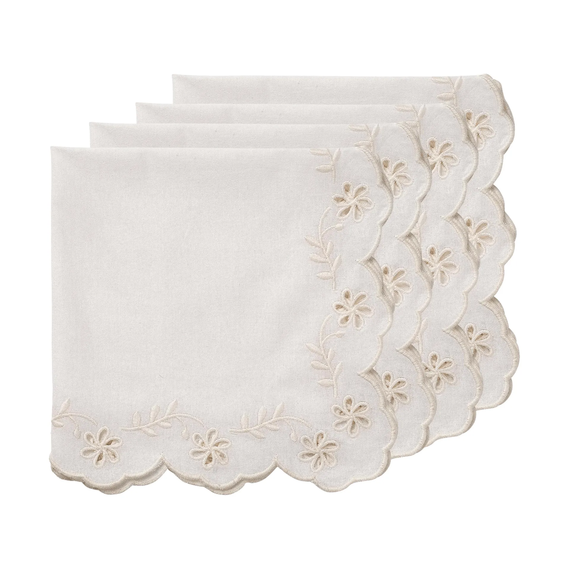 Lace bomuldsserviet, Offwhite, 4-pak, 45x45 cm Pick a Poppy