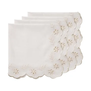 Lace bomuldsserviet - Offwhite, 4-pak, 45x45 cm - Pick a Poppy