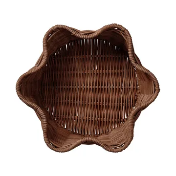Rattan Round kurv - Dark brown, 23 cm - Pick a Poppy