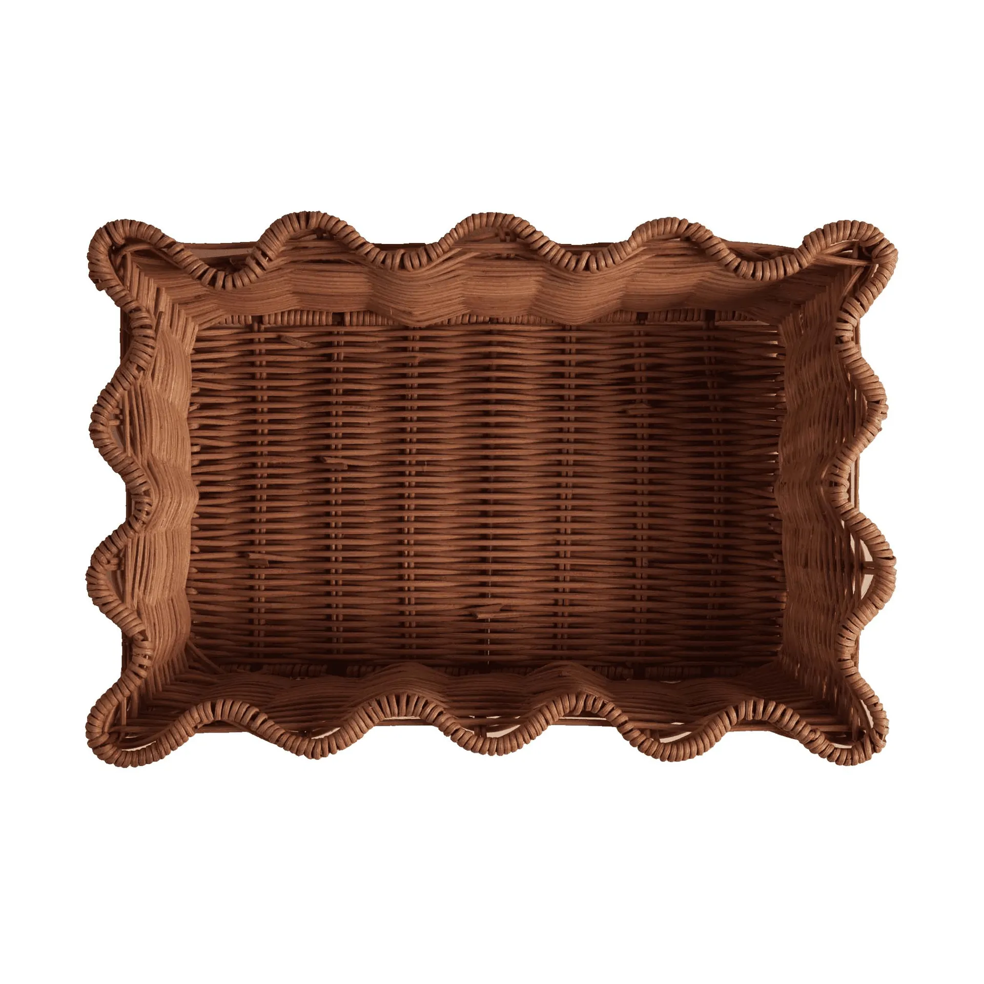 Scallop Rattan kurv, Dark Brown, 20x30 cm Pick a Poppy