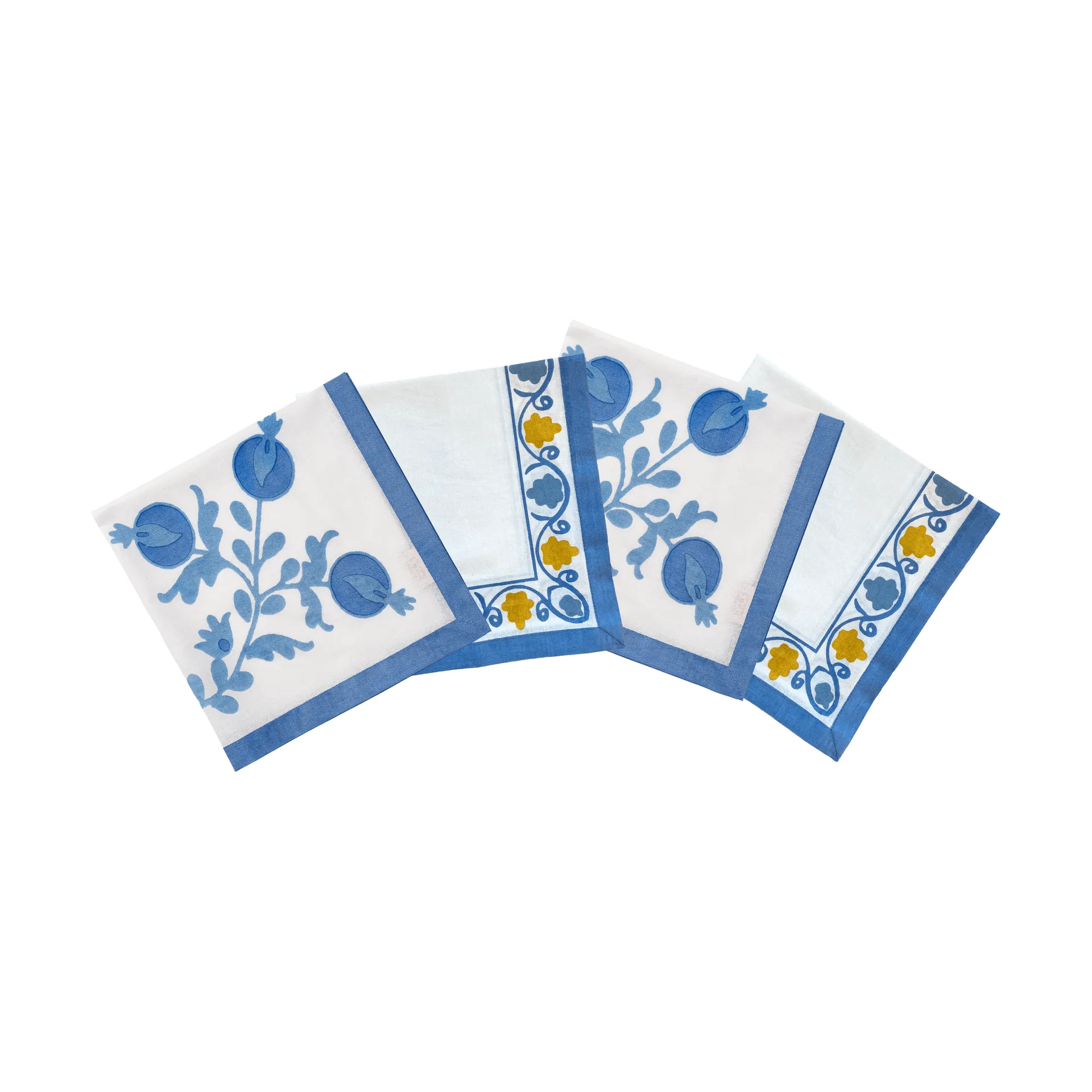 Suzani bomuldsserviet, Blue, 4-pak, 45x45 cm Pick a Poppy