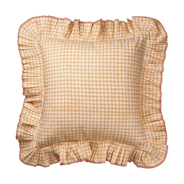 Vichy pude - Light Yellow, 40x40 cm - Pick a Poppy